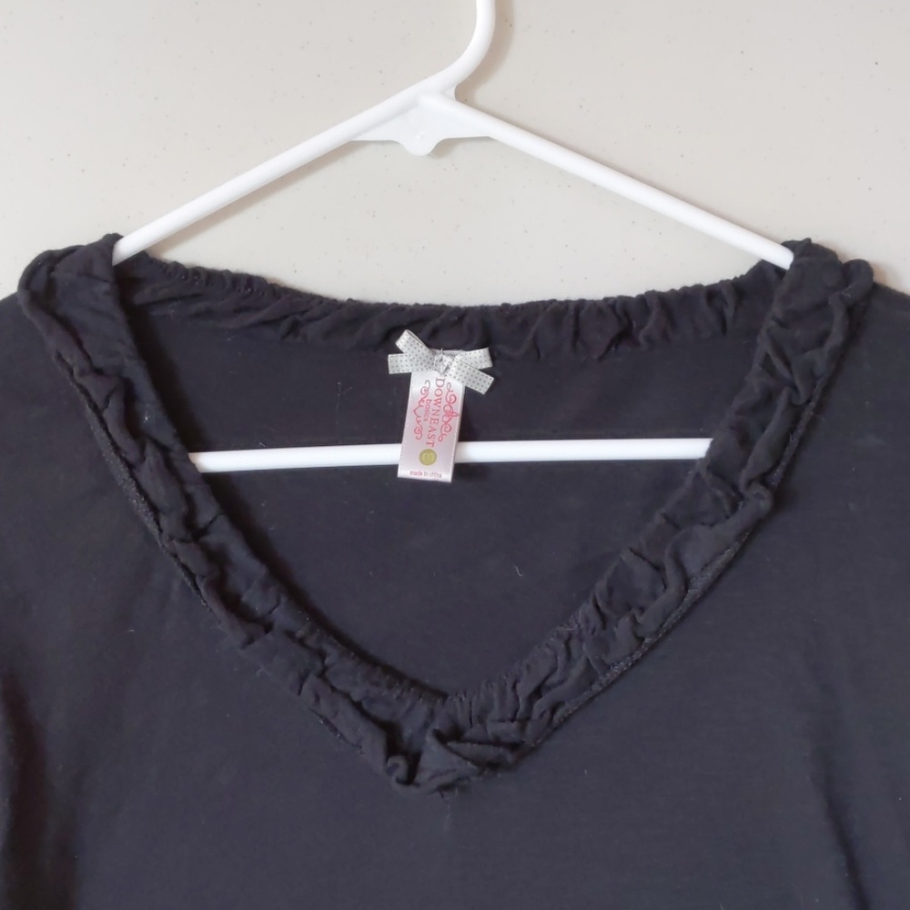 🌺5/$15🌺Black ruffled v-neck knit top